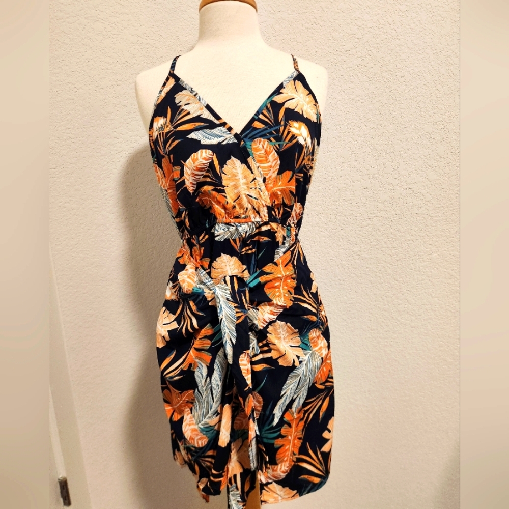 Cupshe Leaf Print Strappy Mini Dress